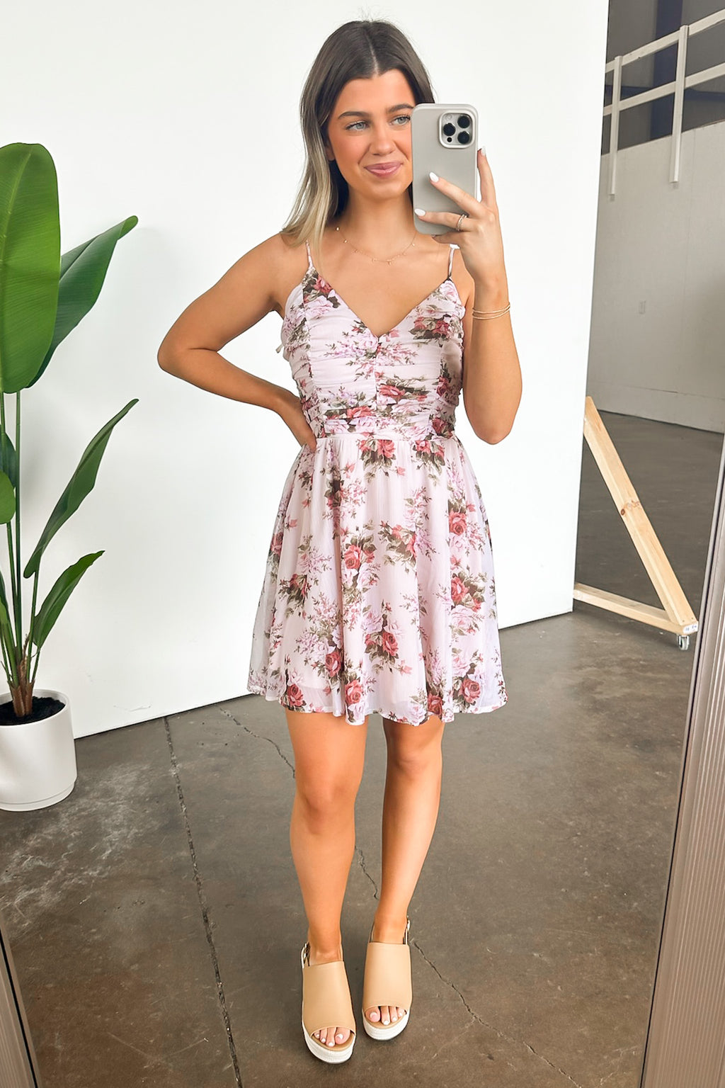  Charming Ideal Floral Ruched Dress - FINAL SALE - Madison and Mallory