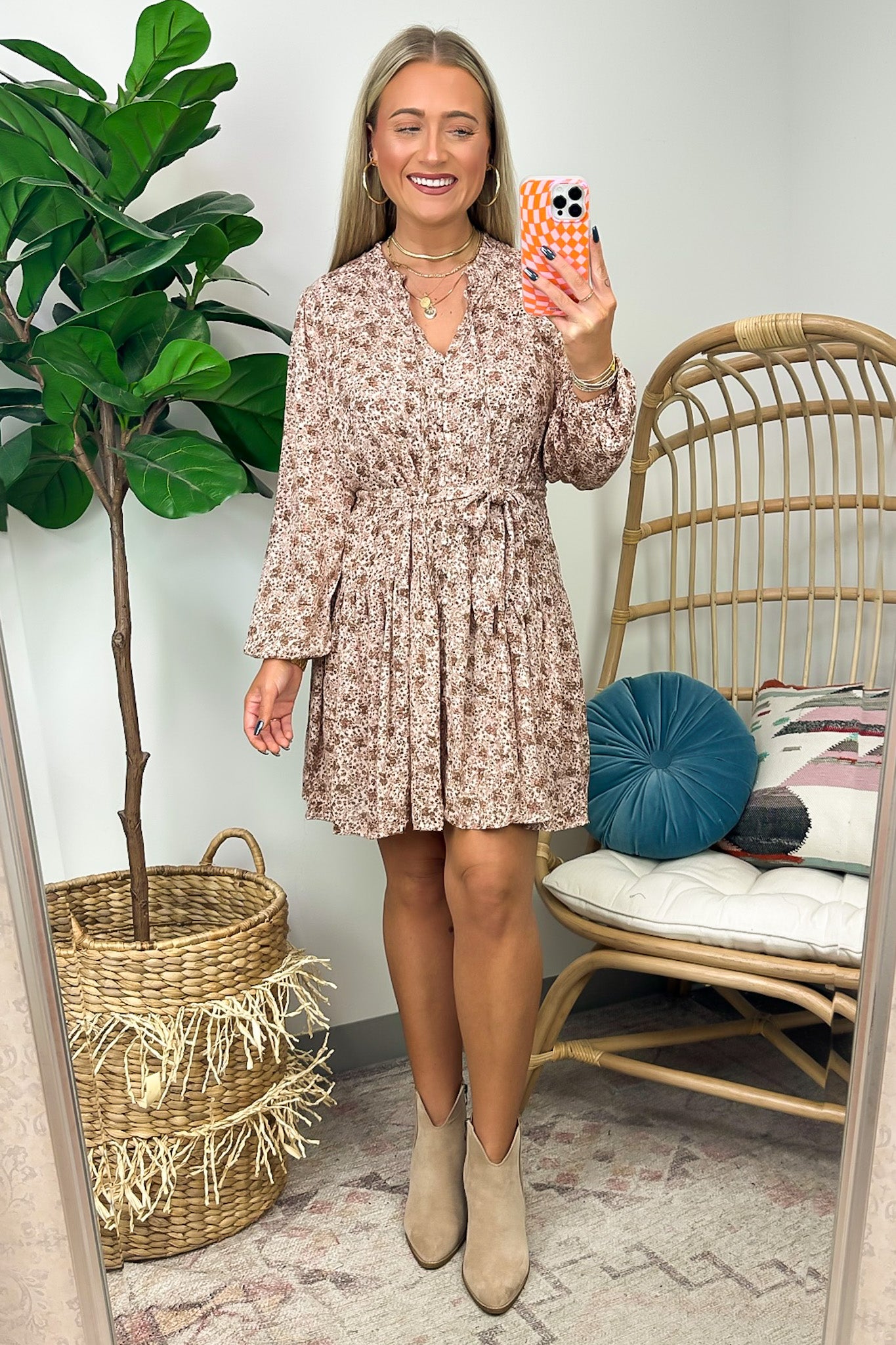  Charming Intentions Long Sleeve Button Floral Dress - Madison and Mallory