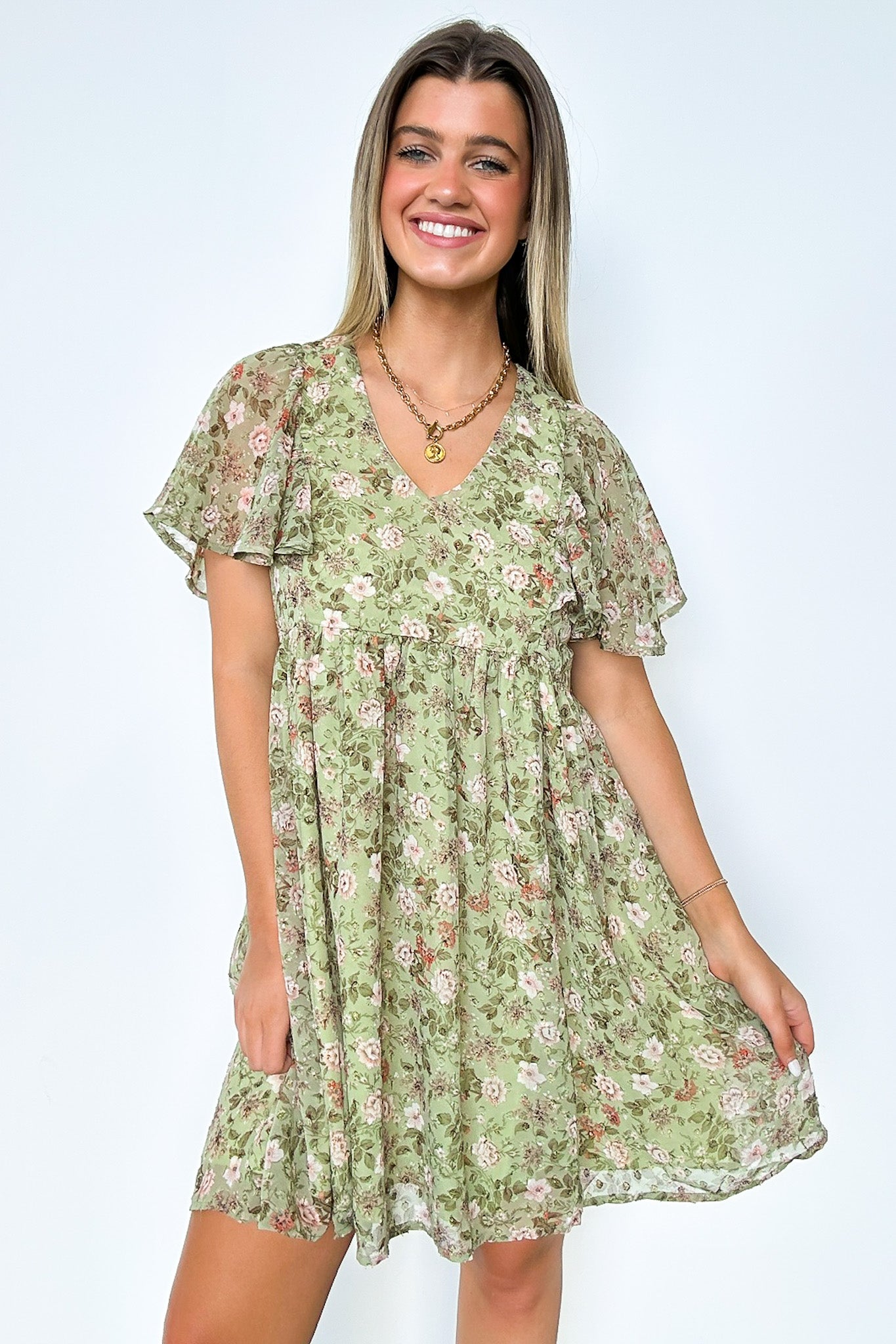  Charming Sunshine Floral Print Dress - Madison and Mallory