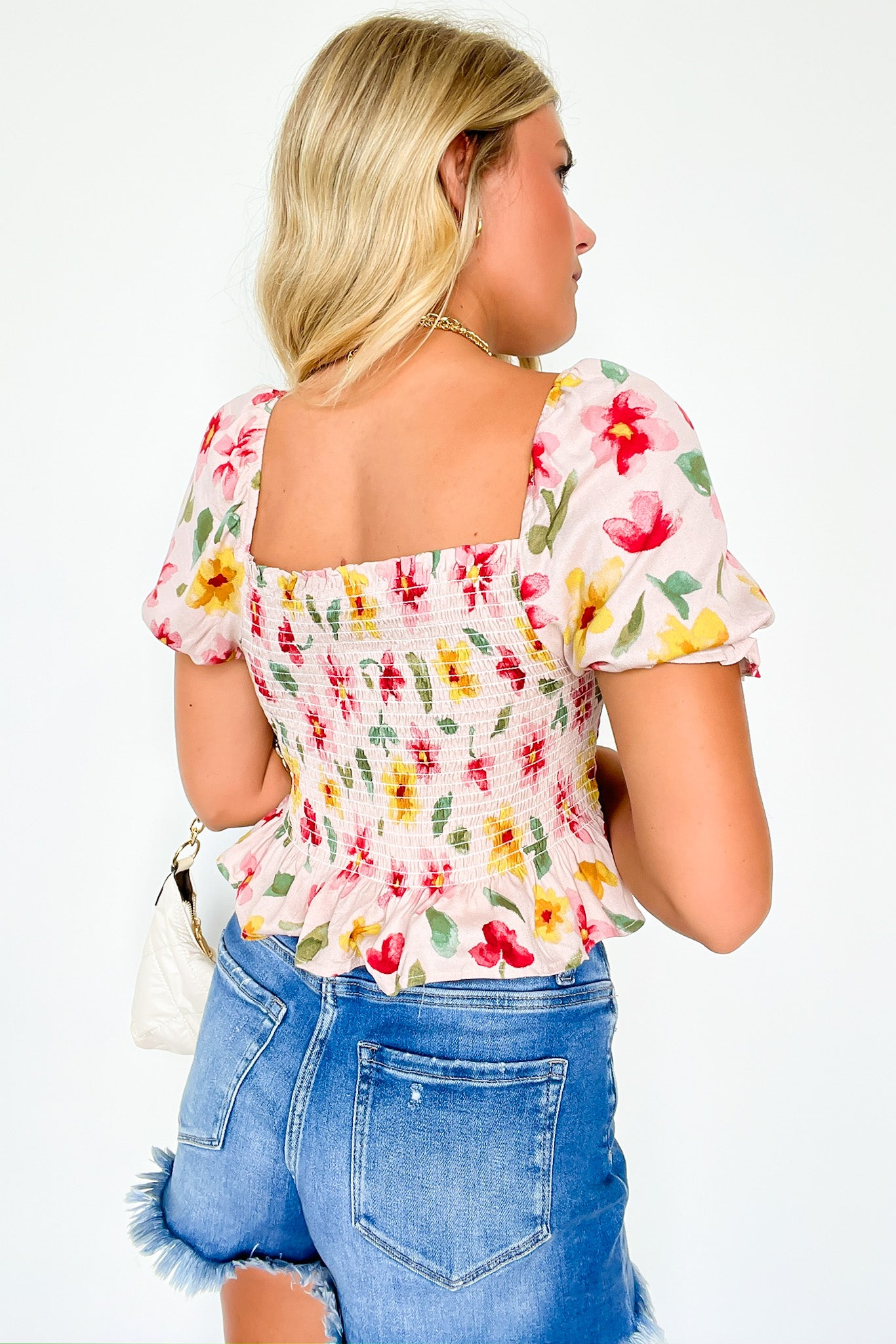  Charmingly Sweet Floral Smocked Top - FINAL SALE - Madison and Mallory