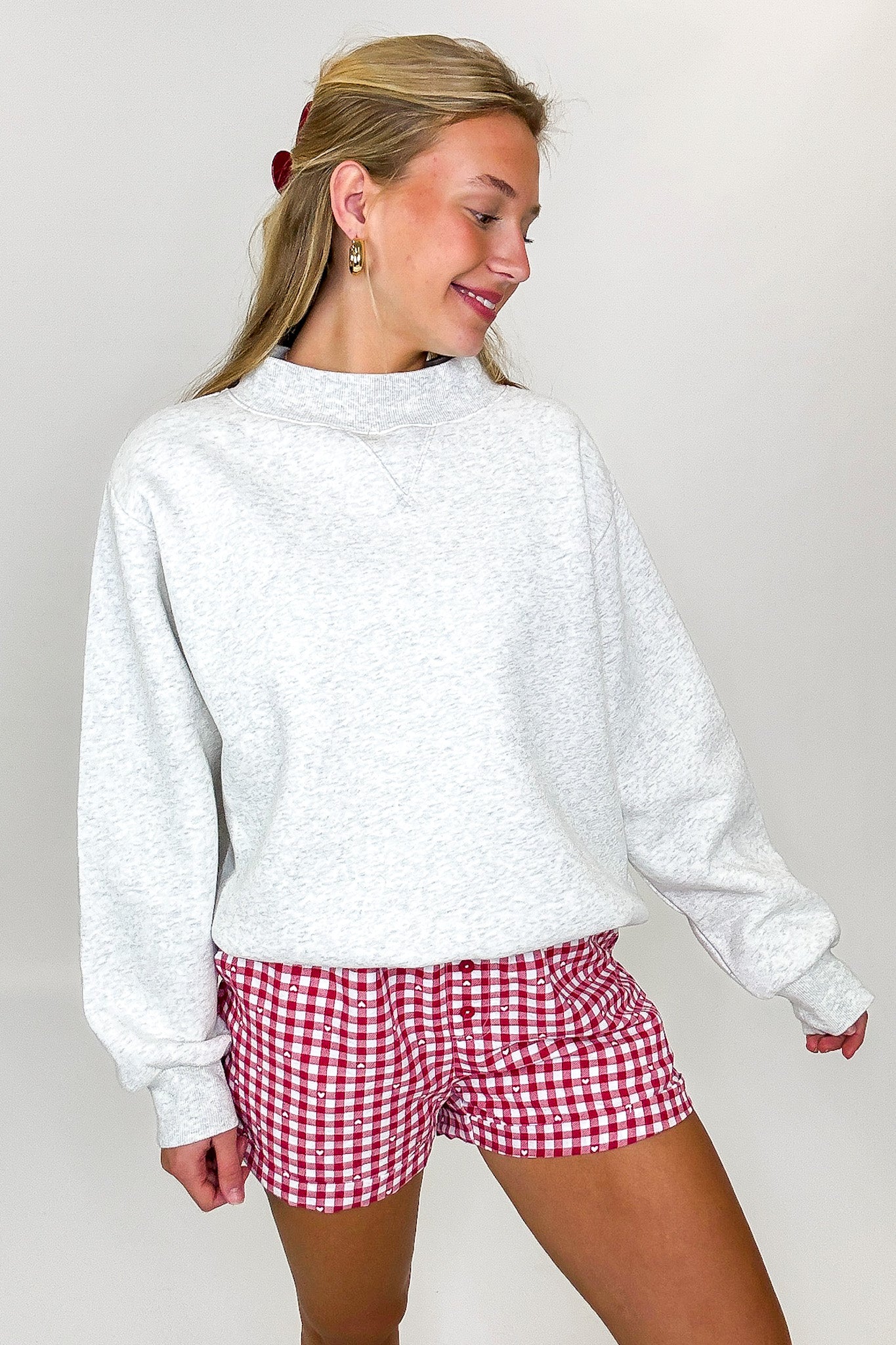 Check & Charm Heart Plaid Shorts - Madison and Mallory