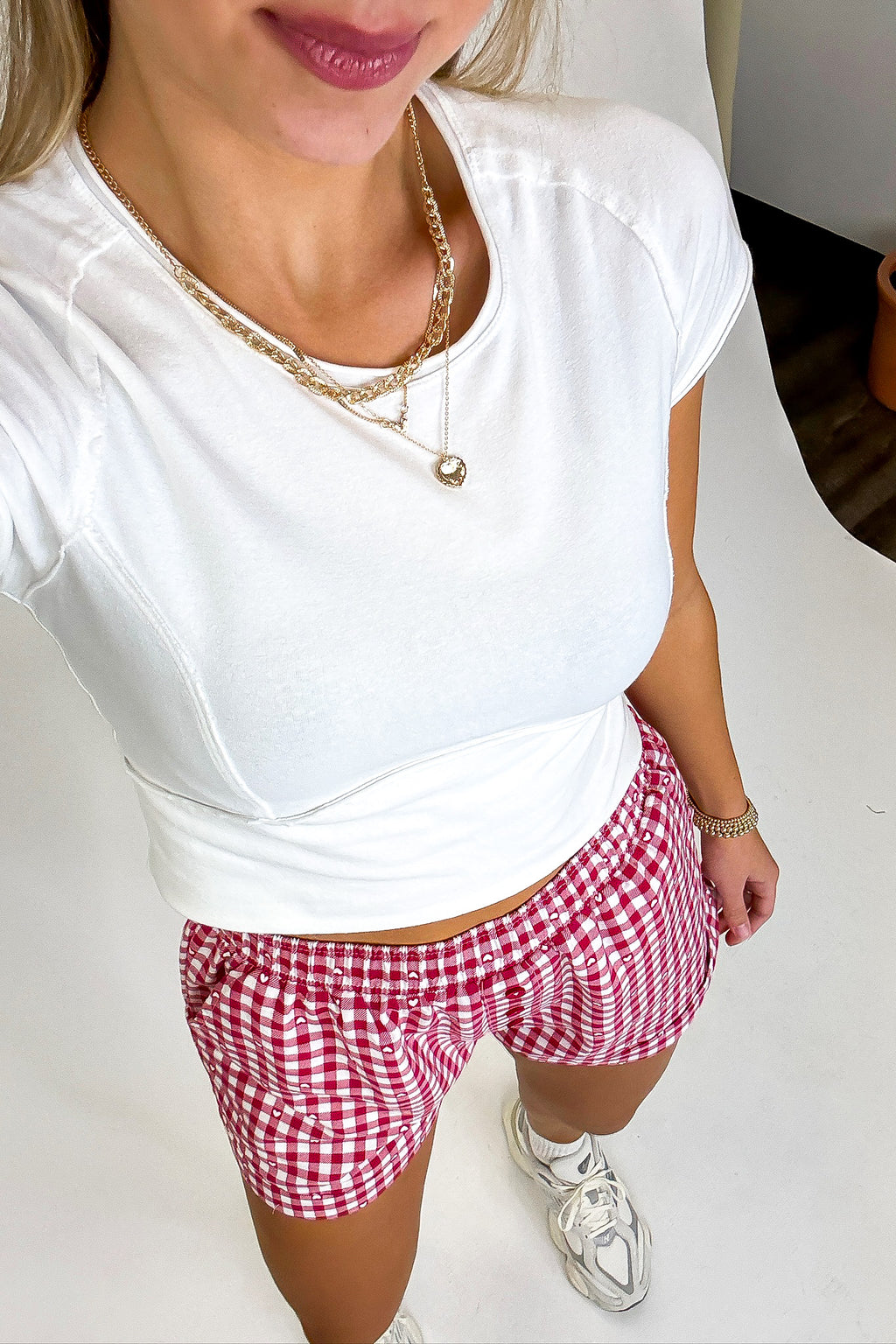 Check & Charm Heart Plaid Shorts - Madison and Mallory