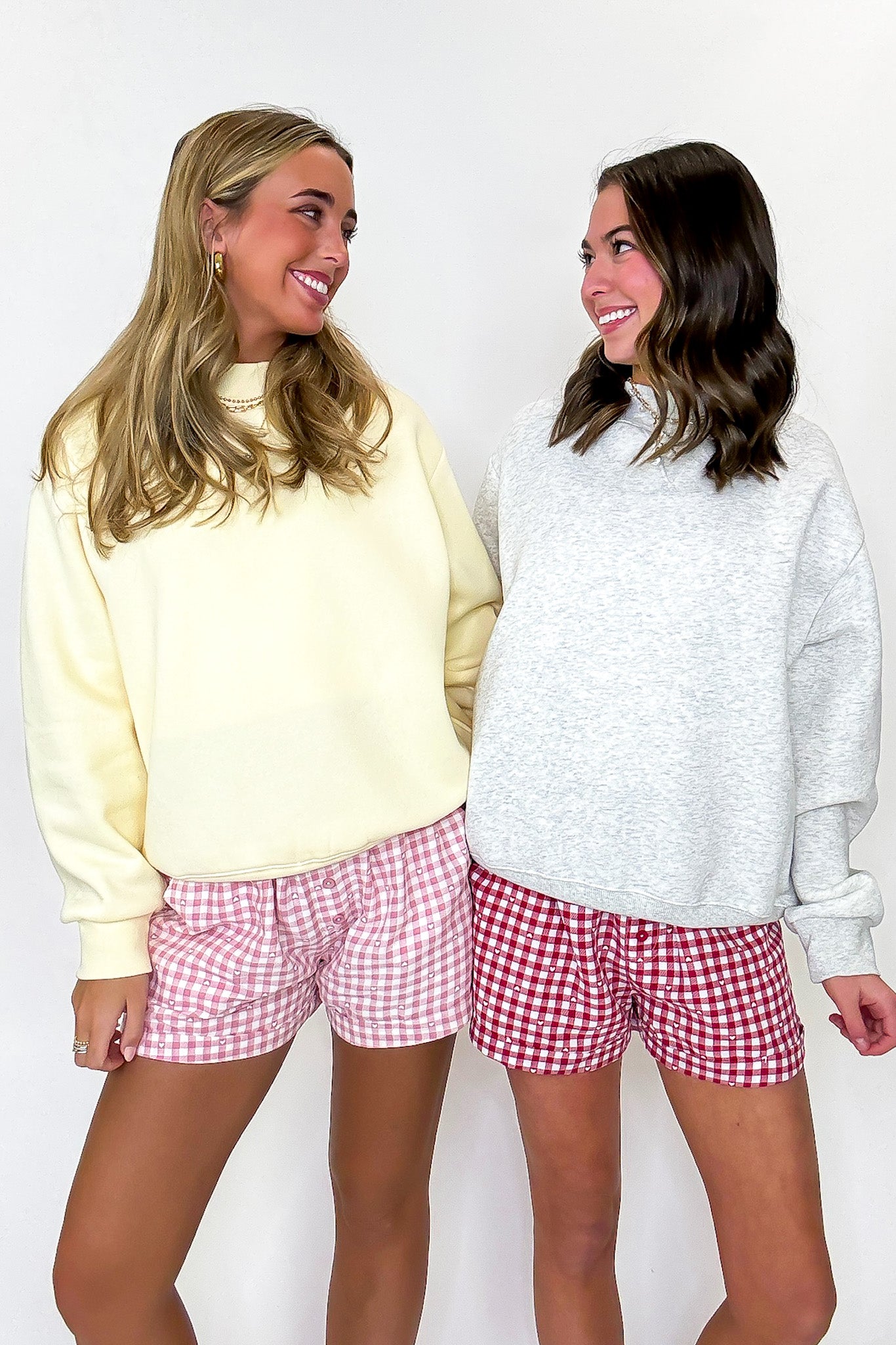 Check & Charm Heart Plaid Shorts · Madison + Mallory