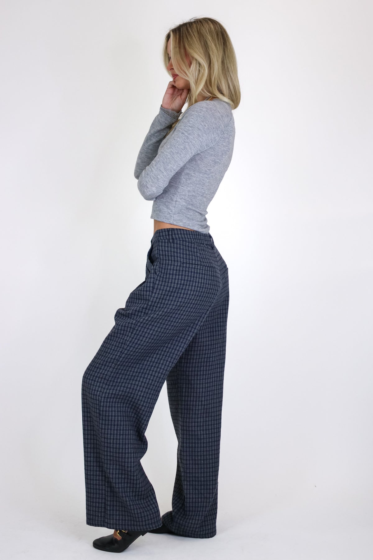 Chelsea Plaid Wide Leg Trousers