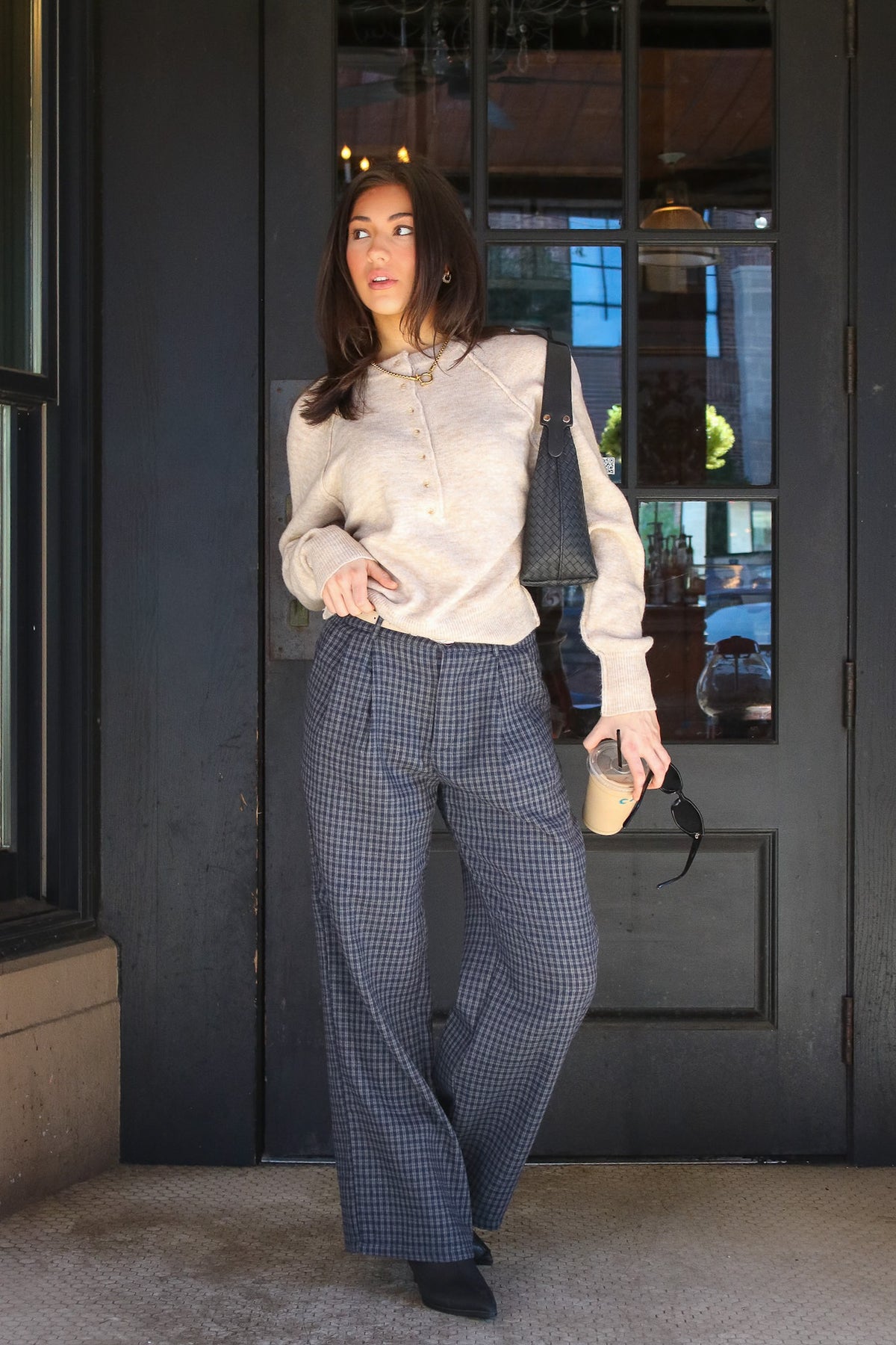 Chelsea Plaid Wide Leg Trousers