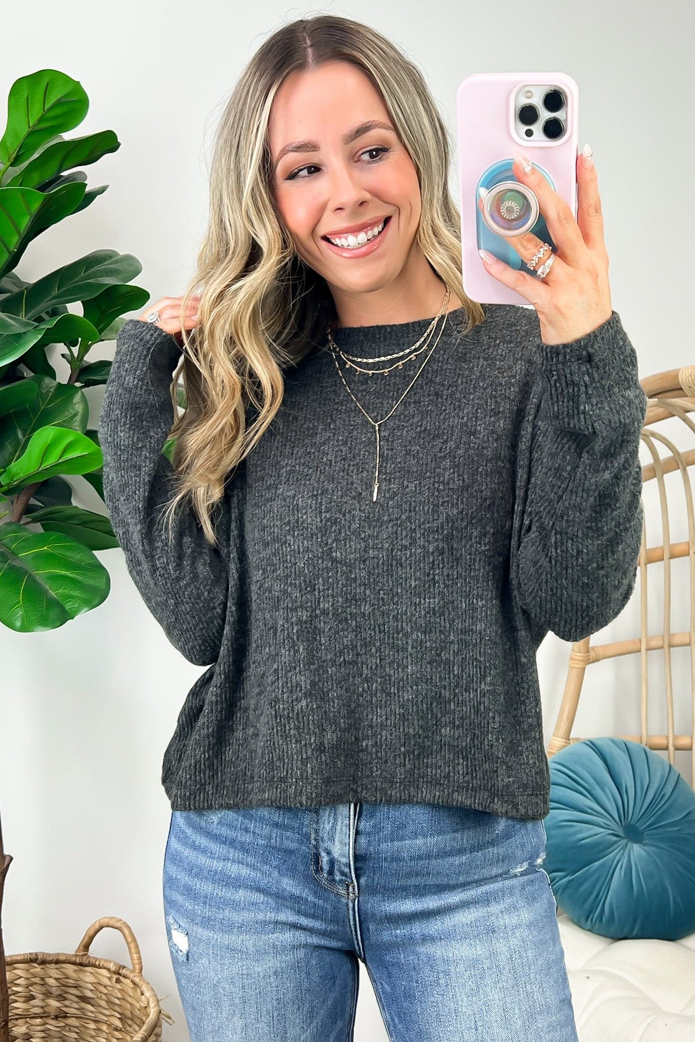  Cherilyn Ribbed Dolman Sleeve Top - BACK IN STOCK - Madison and Mallory