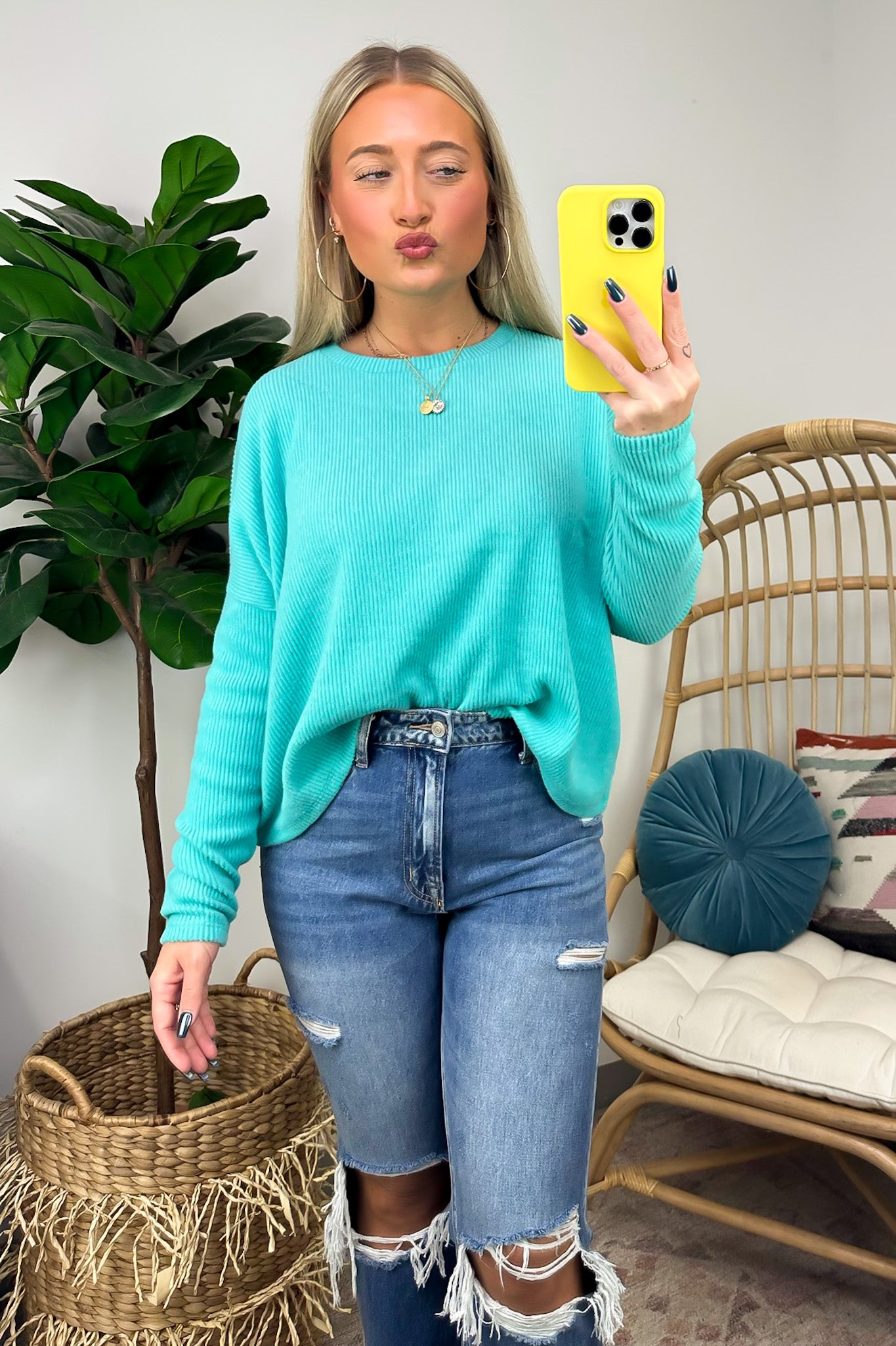  Cherilyn Ribbed Dolman Sleeve Top - BACK IN STOCK - Madison and Mallory