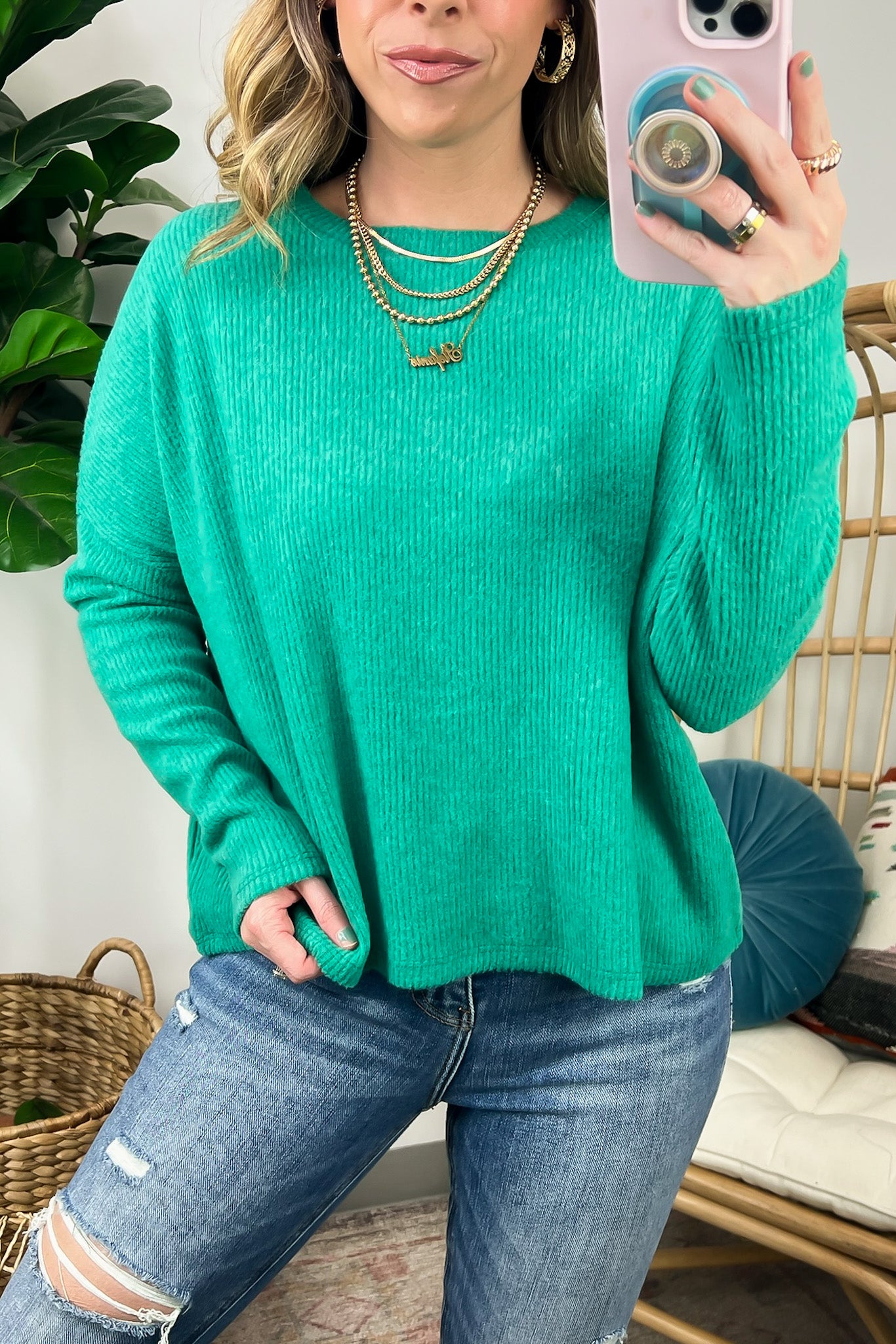  Cherilyn Ribbed Dolman Sleeve Top - BACK IN STOCK - Madison and Mallory