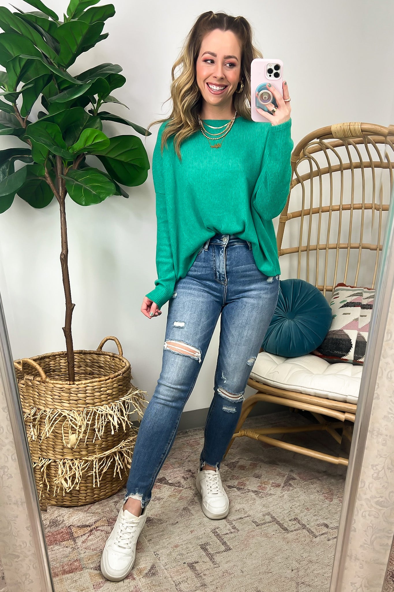  Cherilyn Ribbed Dolman Sleeve Top - BACK IN STOCK - Madison and Mallory