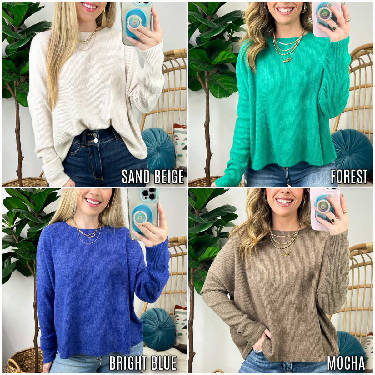  Cherilyn Ribbed Dolman Sleeve Top - BACK IN STOCK - Madison and Mallory