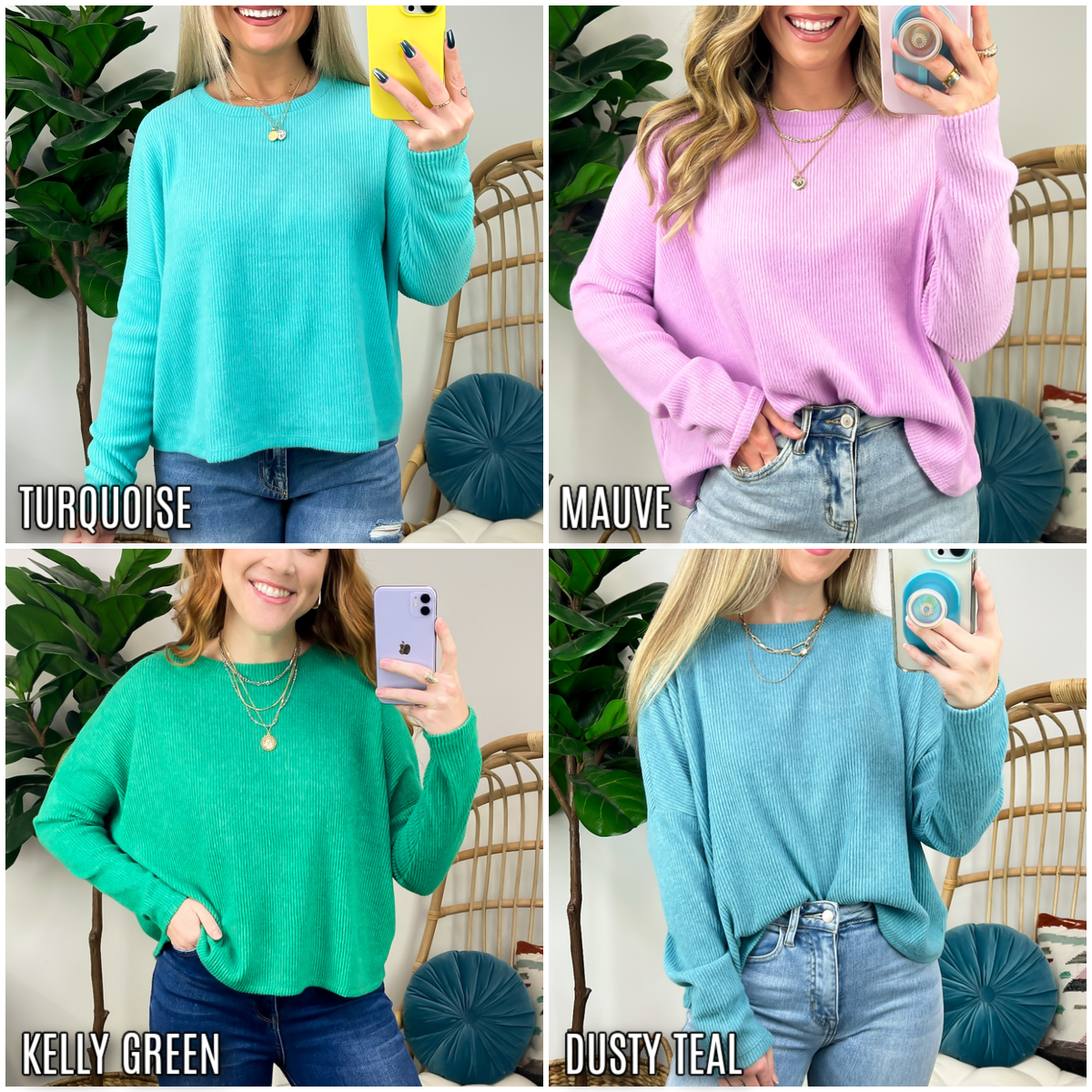  Cherilyn Ribbed Dolman Sleeve Top - BACK IN STOCK - Madison and Mallory