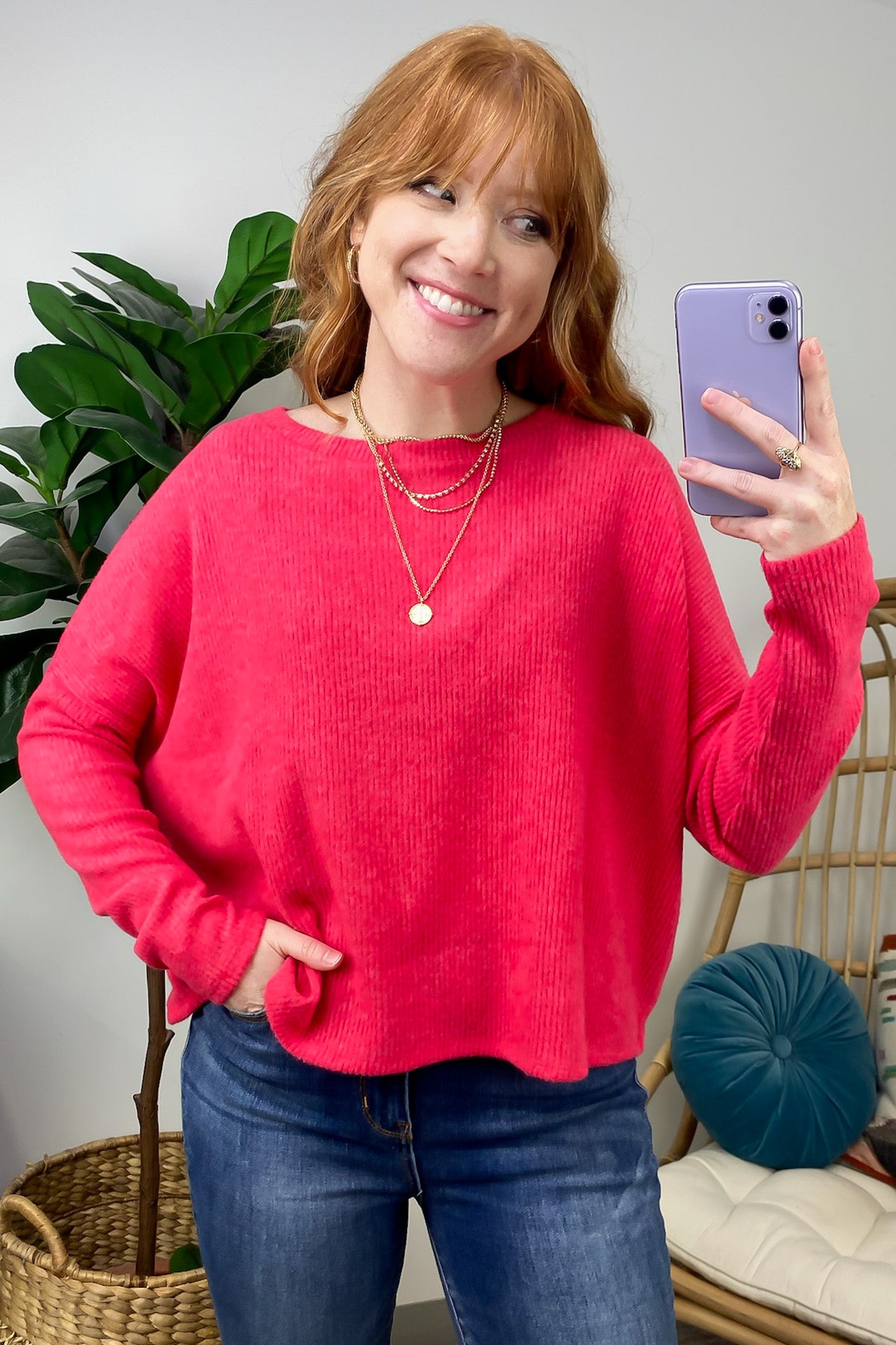  Cherilyn Ribbed Dolman Sleeve Top - BACK IN STOCK - Madison and Mallory