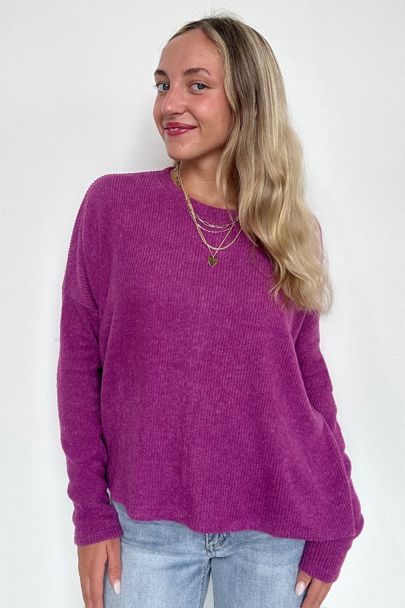 Light Plum / SM Cherilyn Ribbed Dolman Sleeve Top - BACK IN STOCK - Madison and Mallory