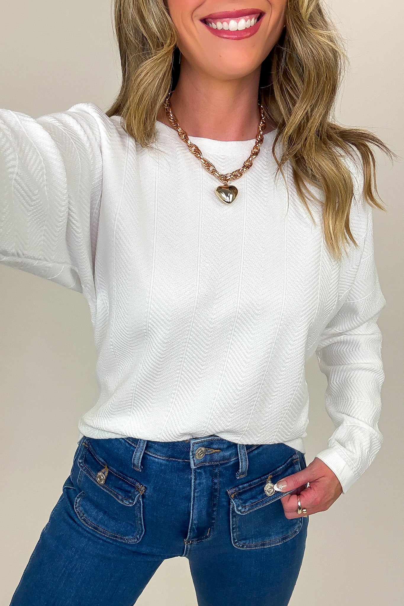 Chevron Charm Knit Dolman Sweater