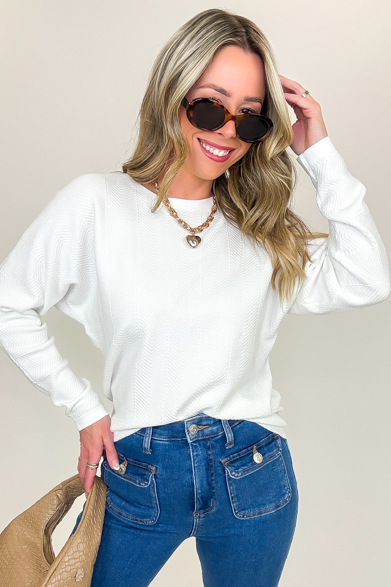 Chevron Charm Knit Dolman Sweater