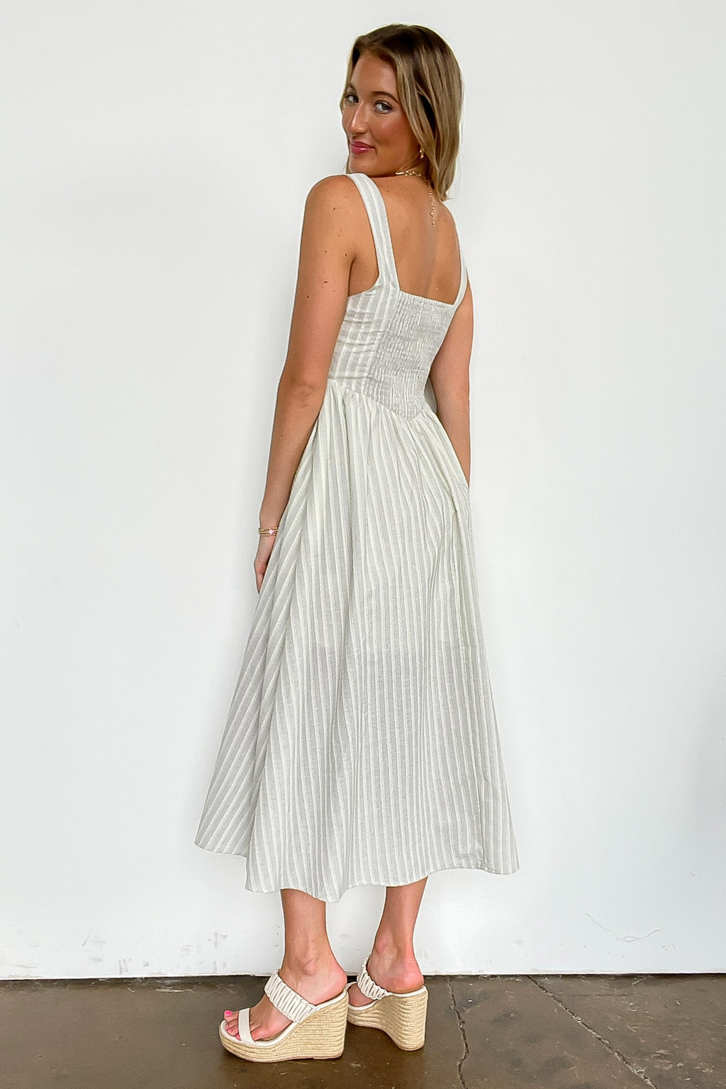 Chicline Stripe Midi Dress - FINAL SALE - Madison and Mallory