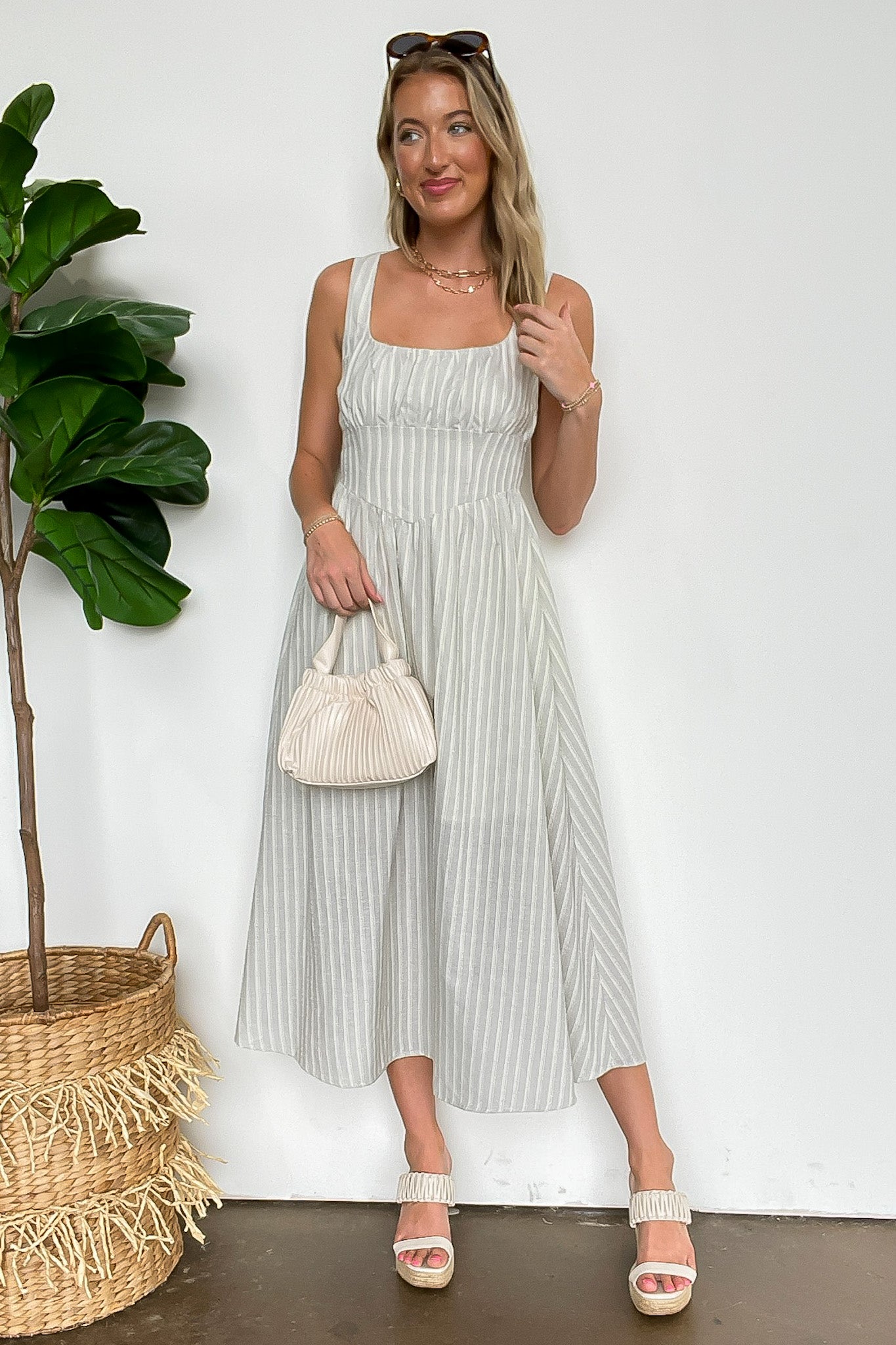 CHICLINE [チックライン] CAIRA STRIPE SHIRT DRESS Chicline Stripe Midi Dress · Madison + Mallory
