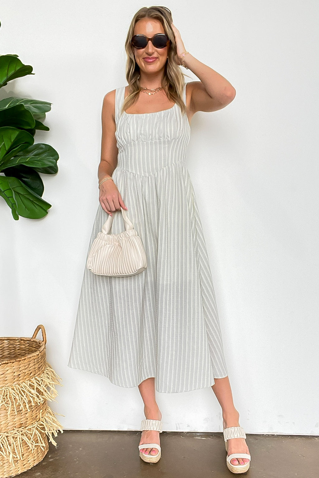 Chicline Stripe Midi Dress - FINAL SALE - Madison and Mallory