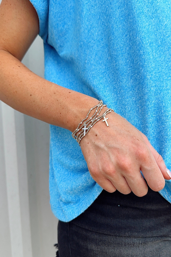 Ciela Enamel Cross Bracelet Set - FINAL SALE - Madison and Mallory