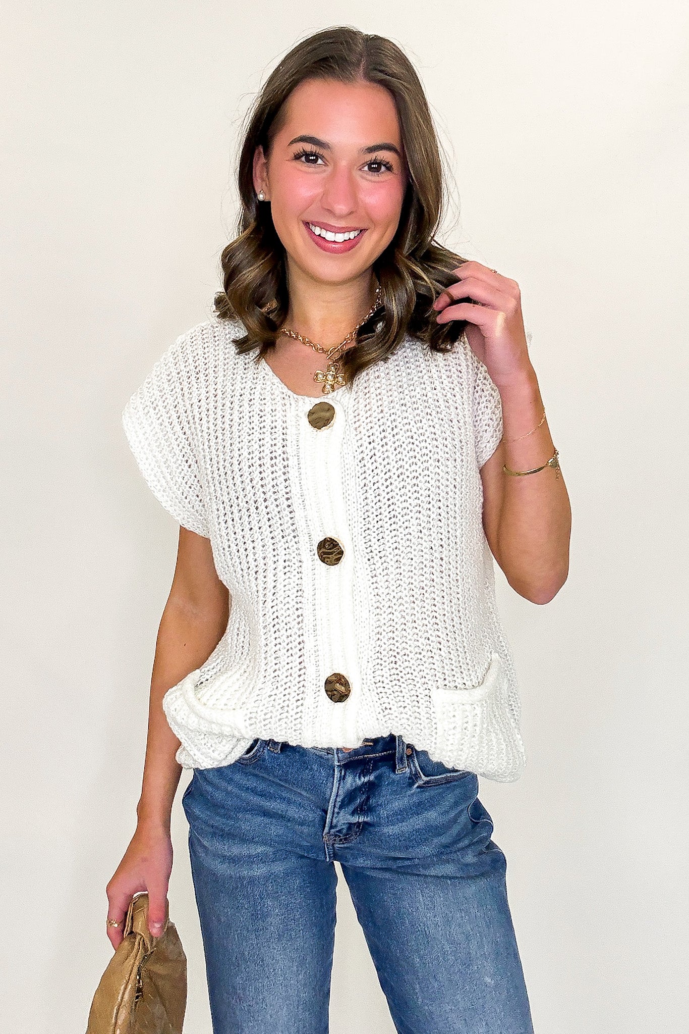 Classic Charm Button Down Sweater Vest - Madison and Mallory