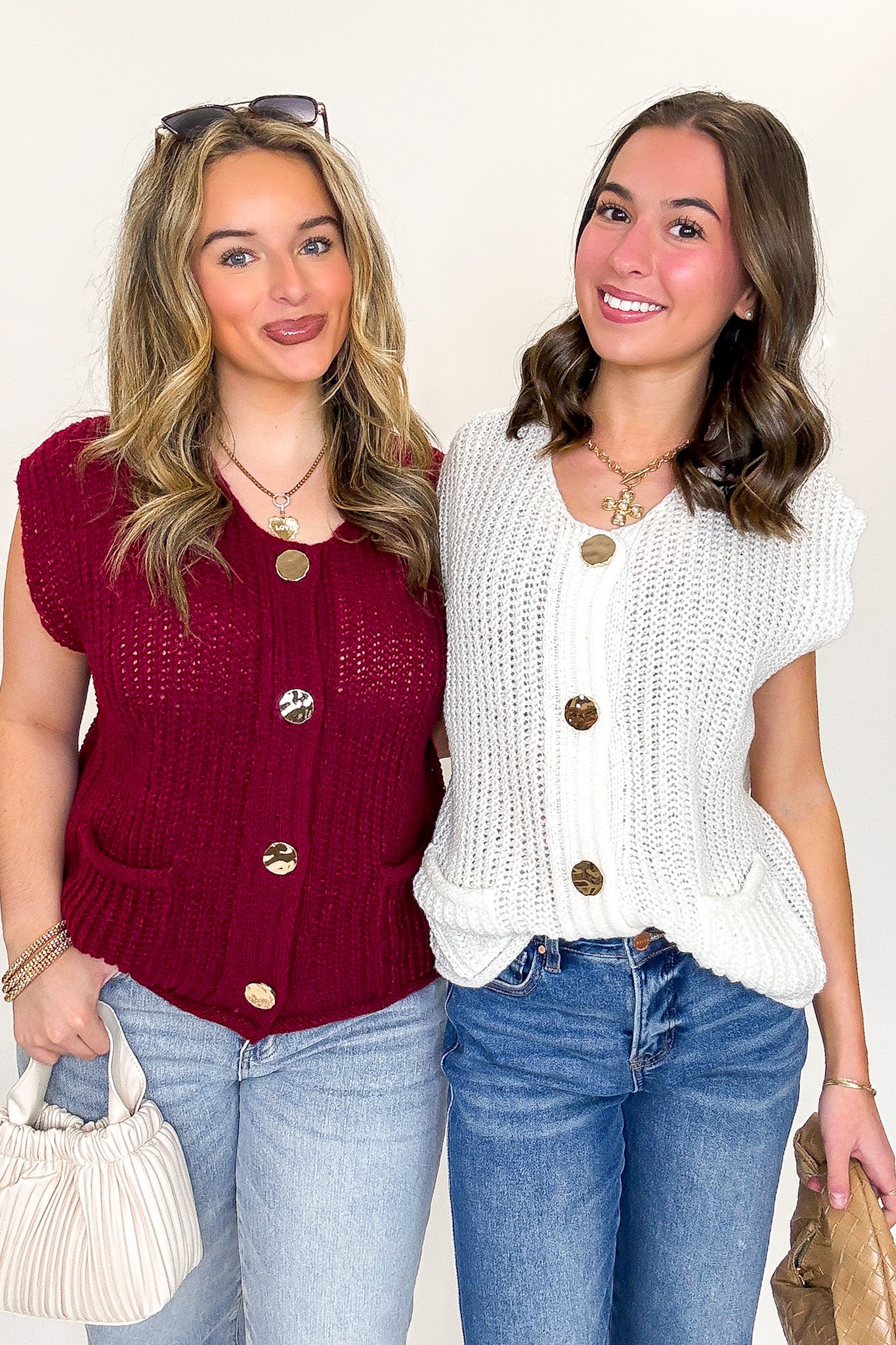 Classic Charm Button Down Sweater Vest - Madison and Mallory