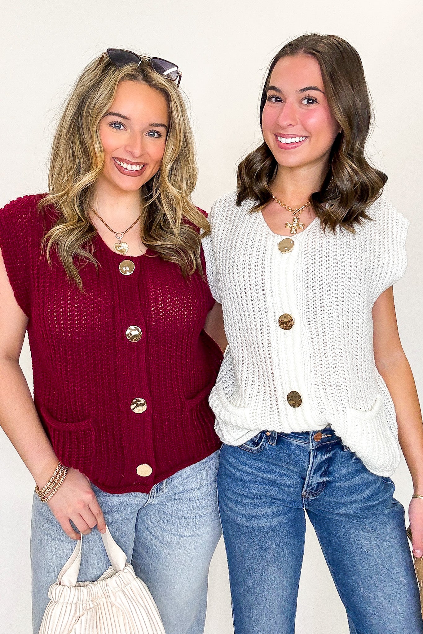 Classic Charm Button Down Sweater Vest - Madison and Mallory