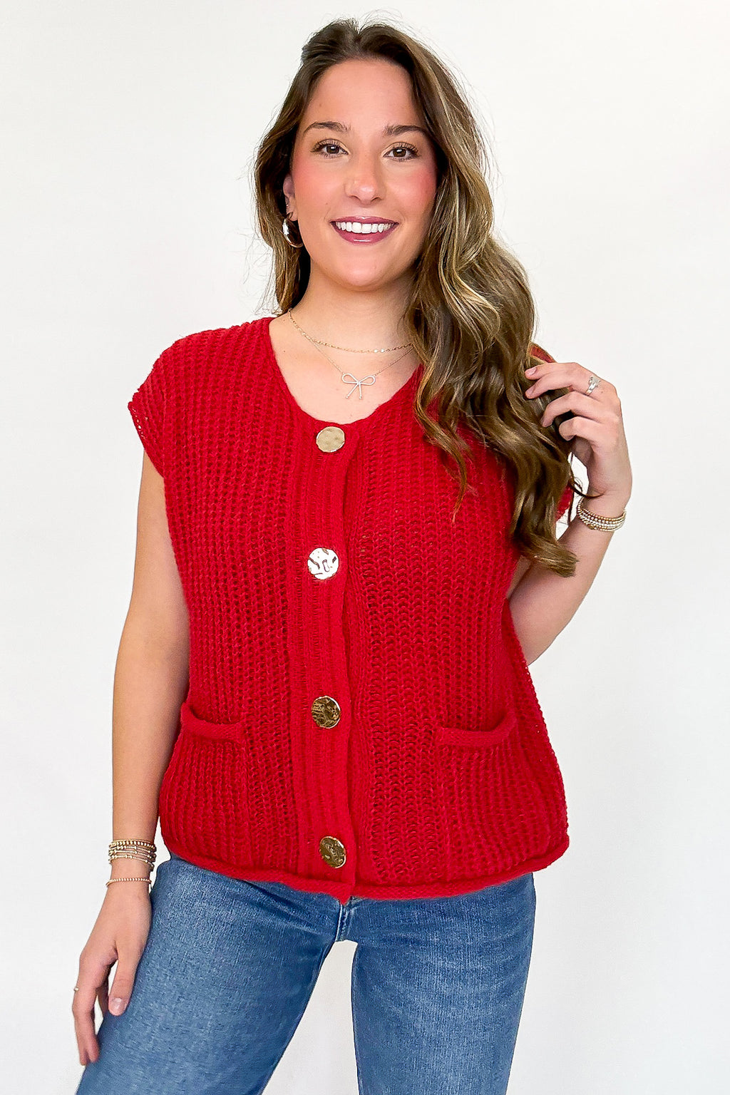 Classic Charm Button Down Sweater Vest - Madison and Mallory