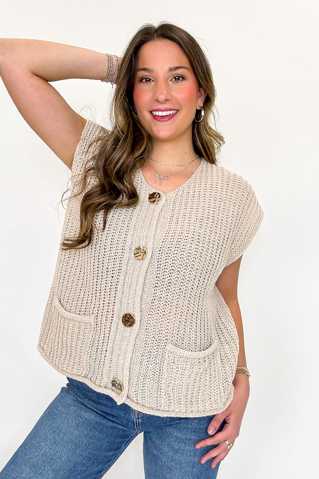 Classic Charm Button Down Sweater Vest - Madison and Mallory