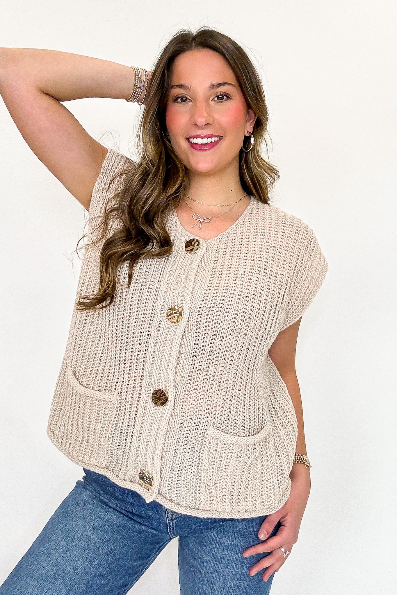 Classic Charm Button Down Sweater Vest - Madison and Mallory