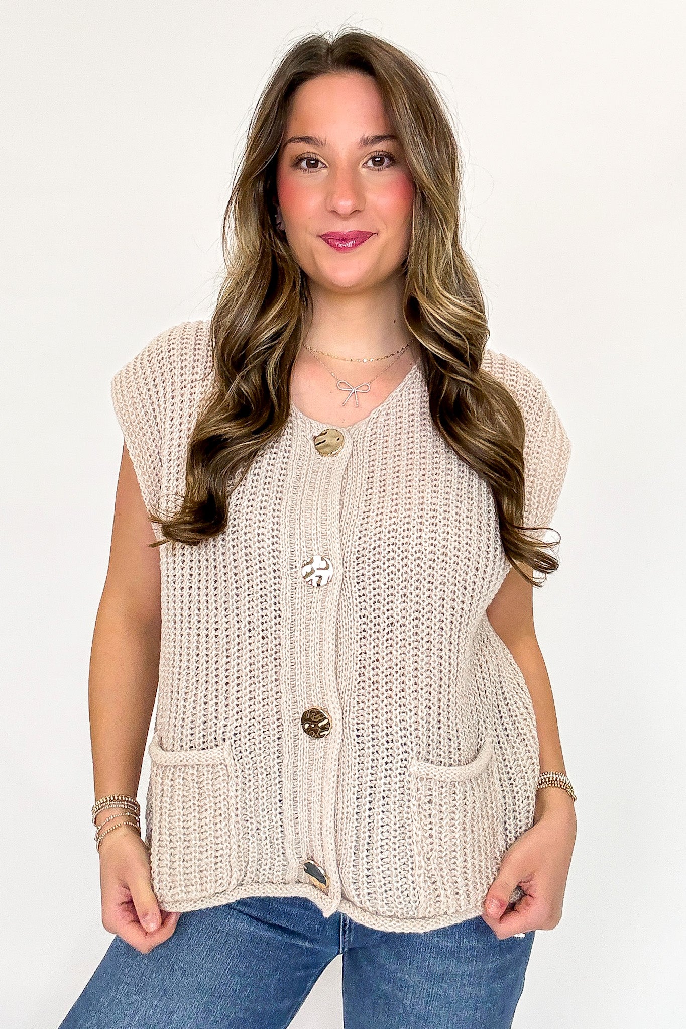 Classic Charm Button Down Sweater Vest - Madison and Mallory
