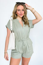 Classic Necessity Button Down Romper - FINAL SALE - Madison and Mallory