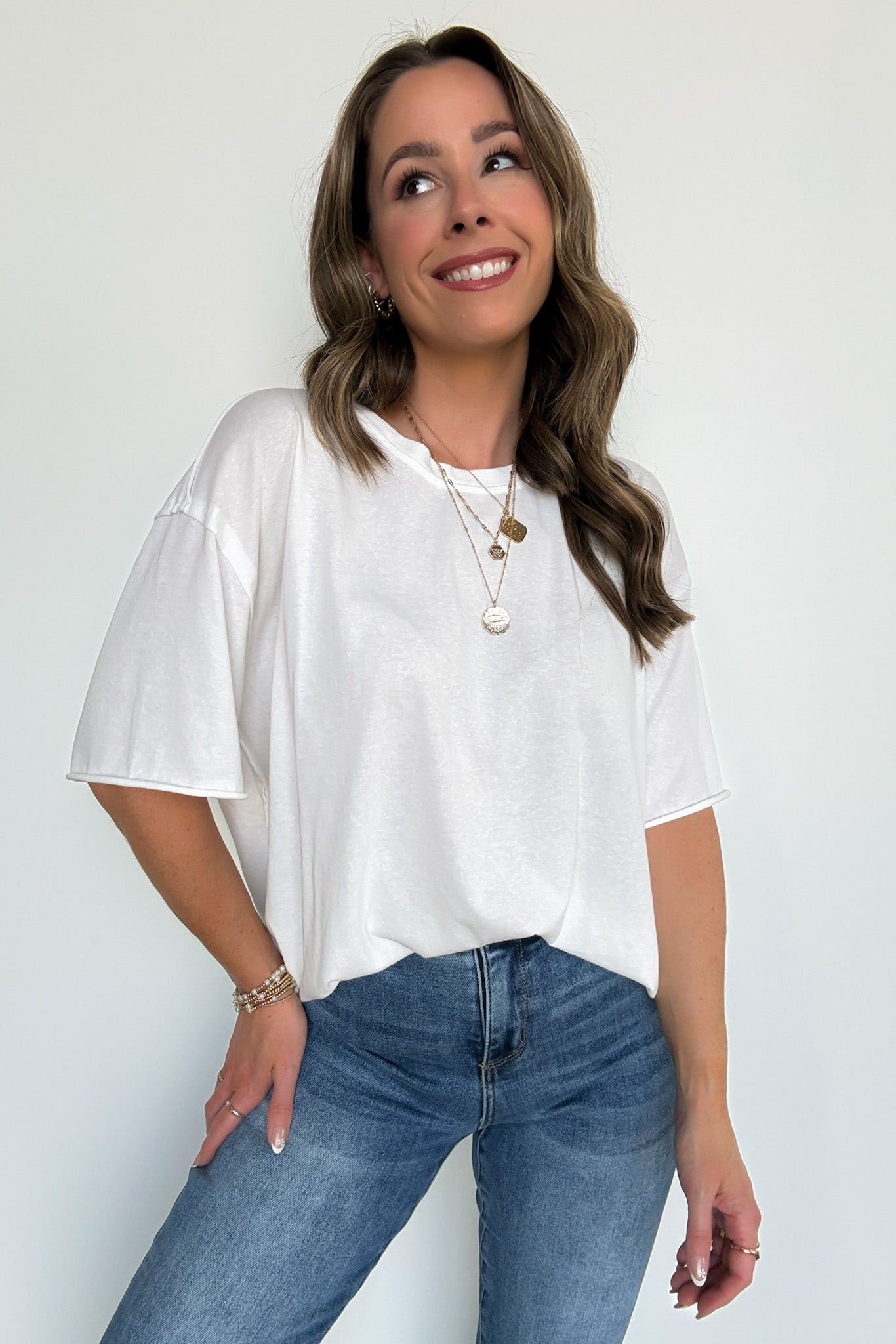 Off White / S Classic Relaxed Fit Top - Madison and Mallory