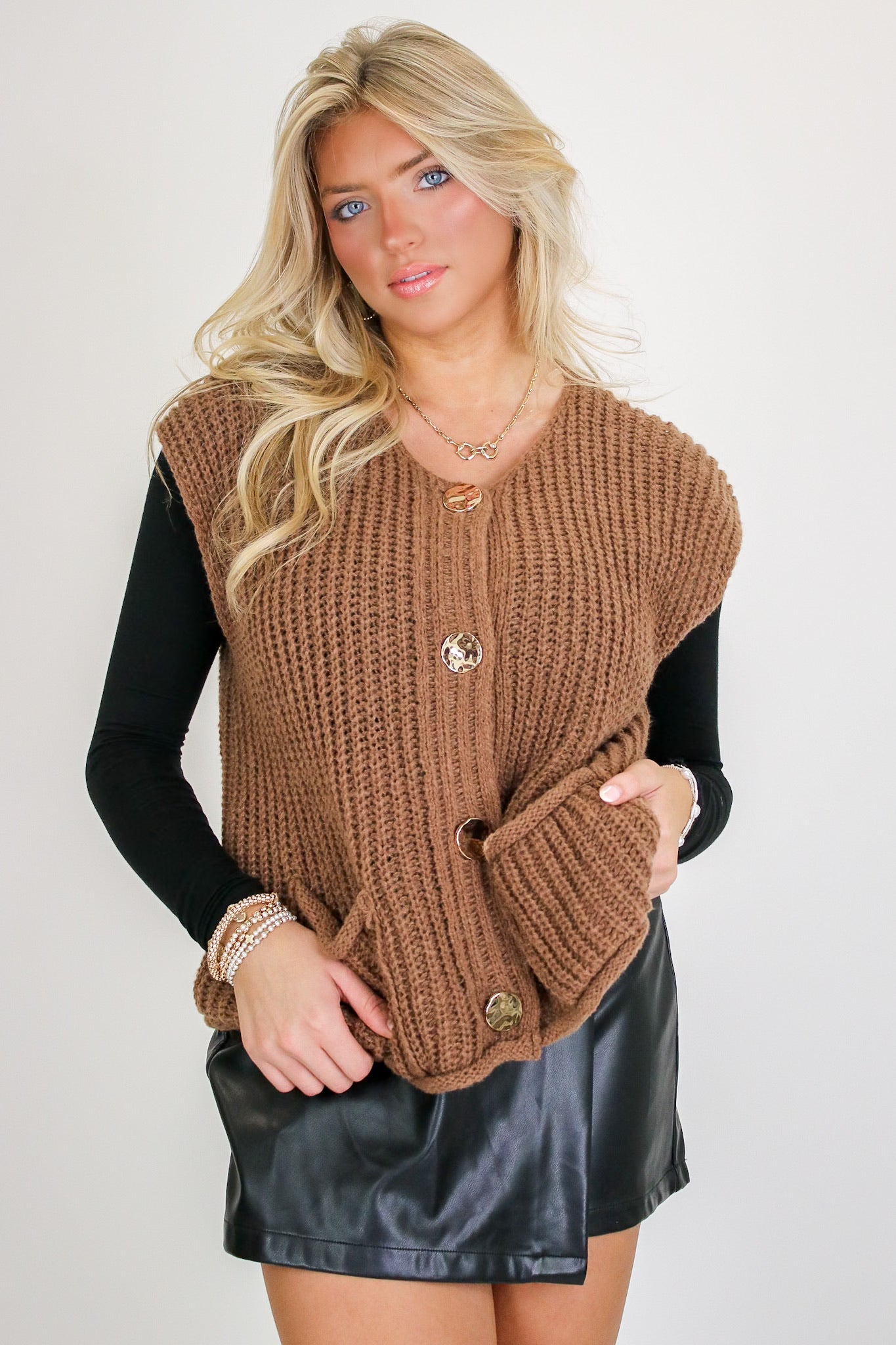 Classic Charm Button Down Sweater Vest
