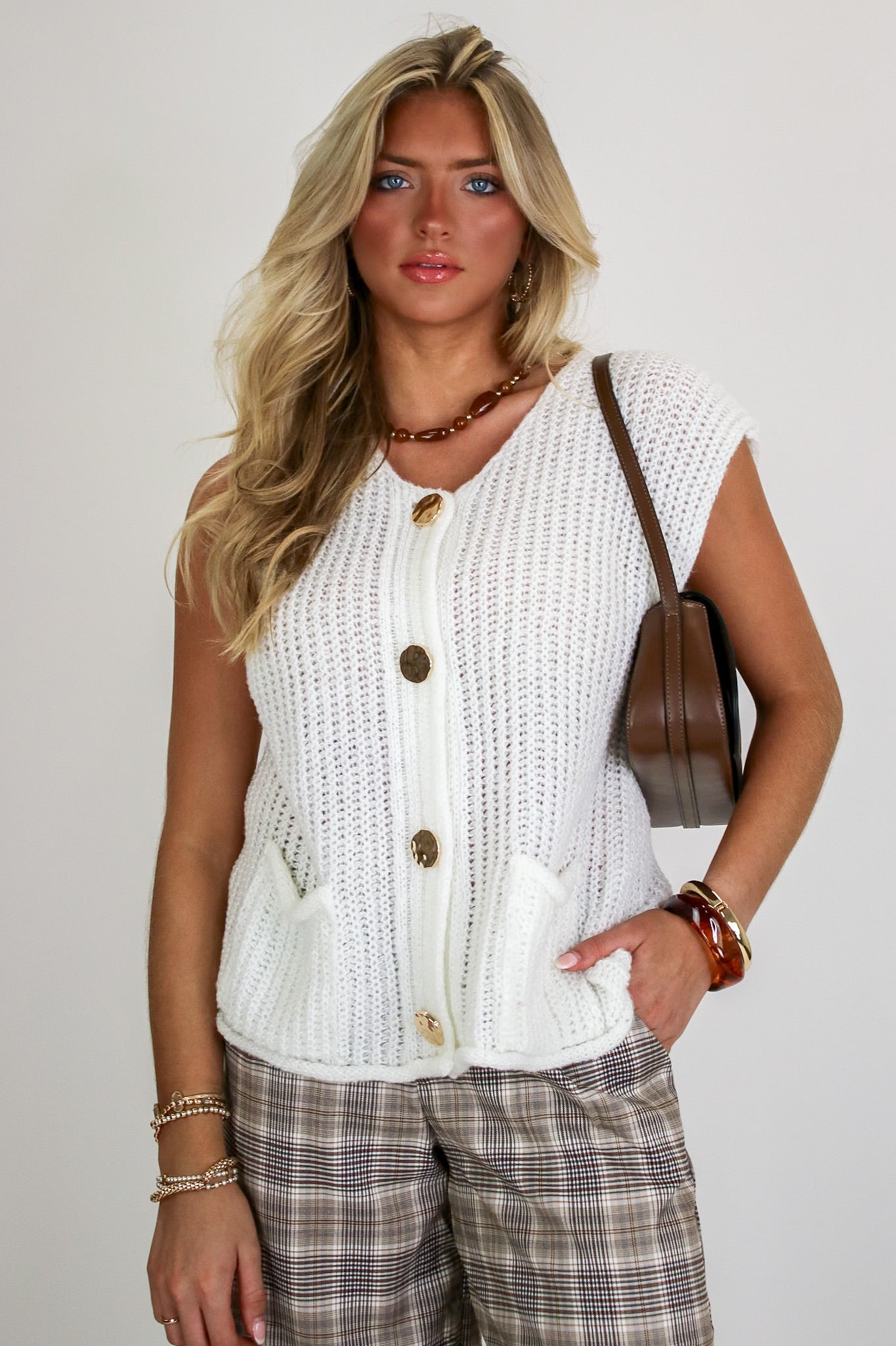 Classic Charm Button Down Sweater Vest