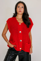 Classic Charm Button-Front Sweater Vest