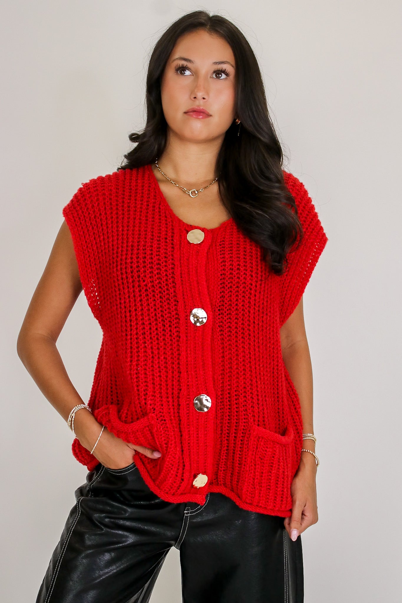 Classic Charm Button Down Sweater Vest
