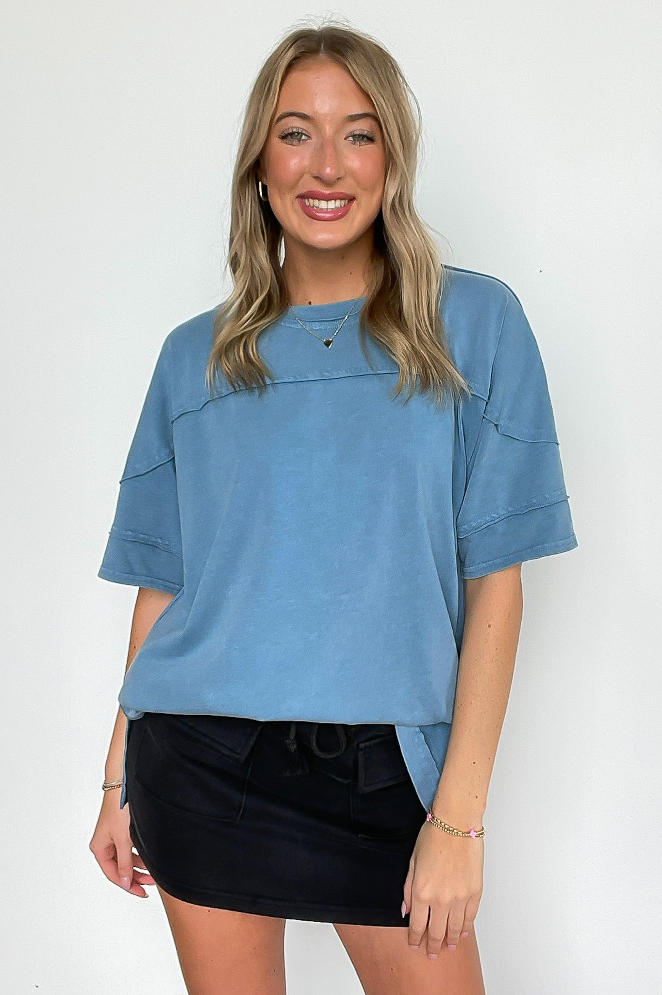Claudia Short Sleeve Relaxed Top - Madison and Mallory