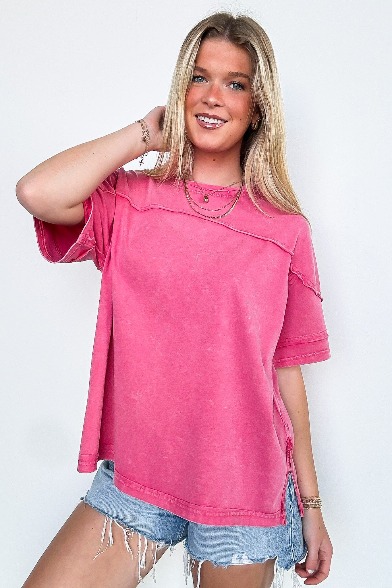 Claudia Short Sleeve Relaxed Top - Madison and Mallory