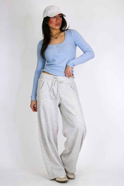Heather Gray / S Cloud Fleece Barrel Pants - Madison and Mallory