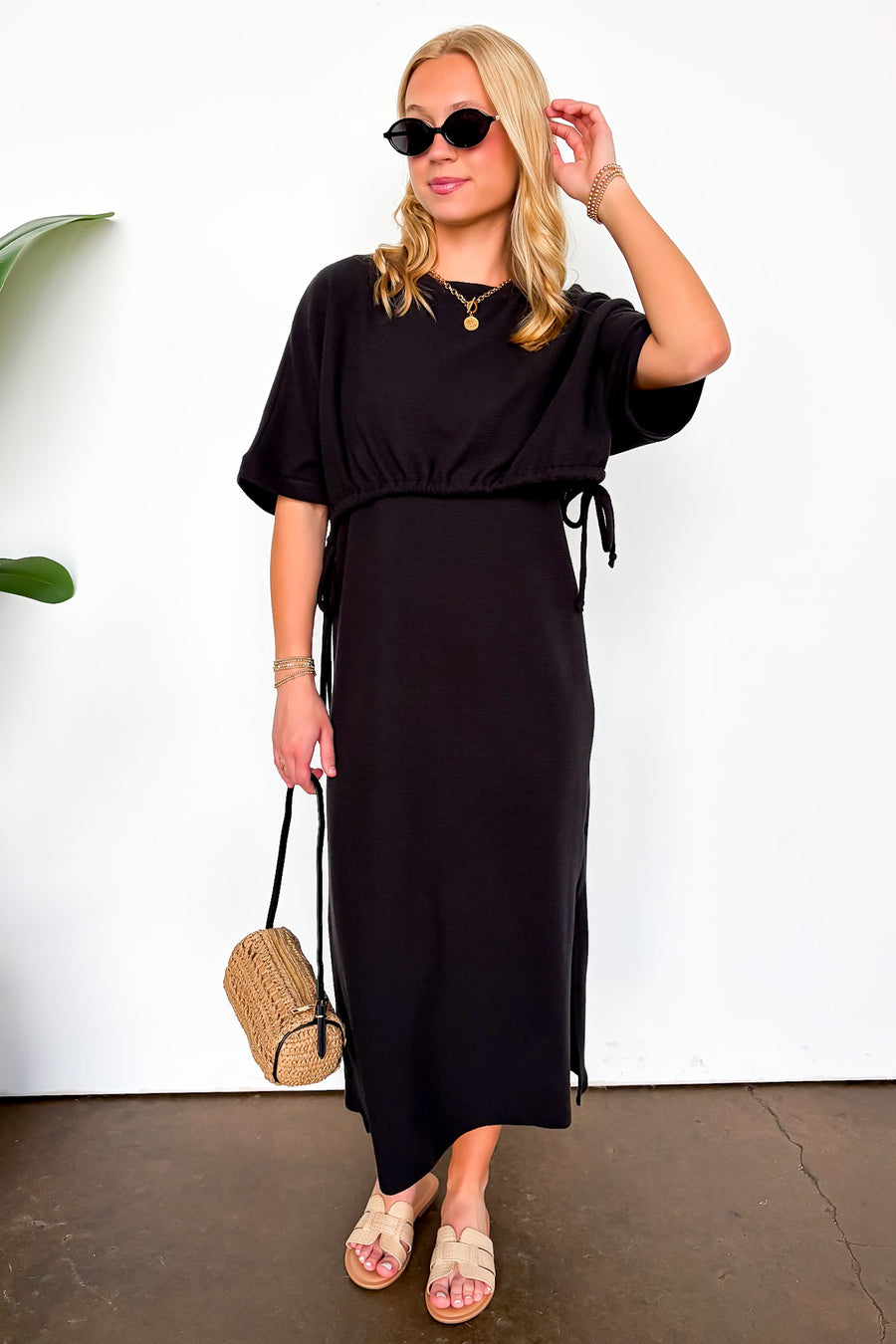 Cloud Drift Side Tie Maxi Dress