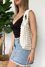 Cloud Puffy Quilted Tote Bag - FINAL SALE - Madison and Mallory