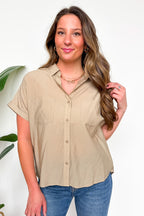 Coastal Errands Textured Short Sleeve Button Collared Shirt - Madison and Mallory