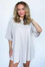 Light Taupe / S Collins Relaxed Fit Tunic Top - Madison and Mallory