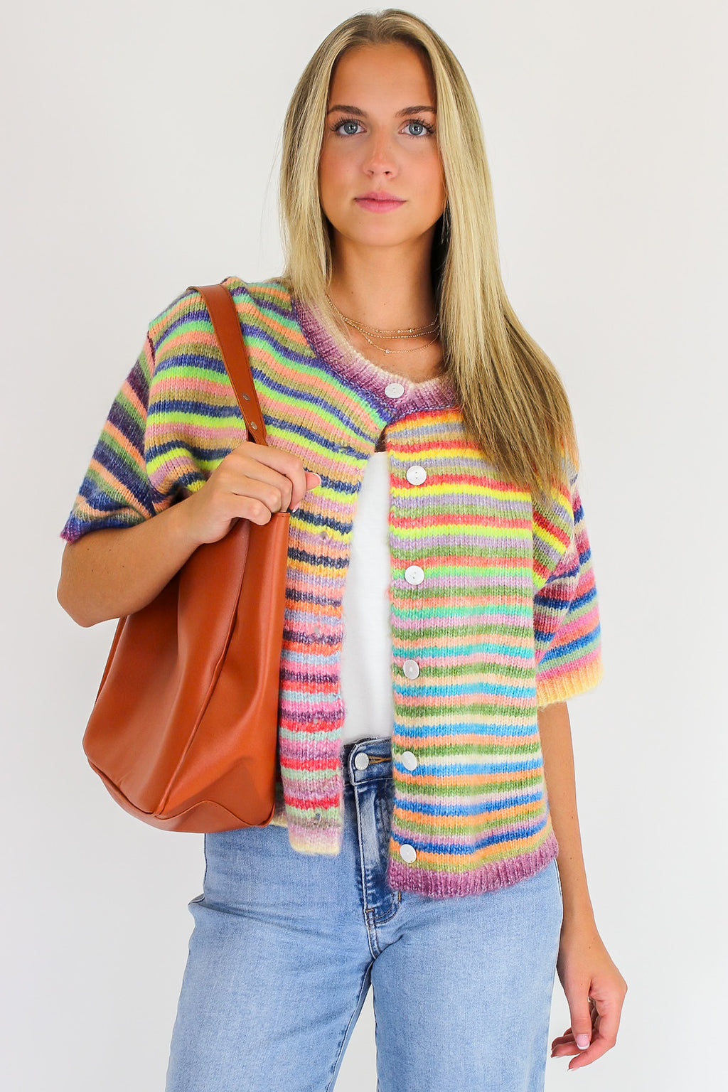 Color Pop Knit Cardigan Sweater - Madison and Mallory