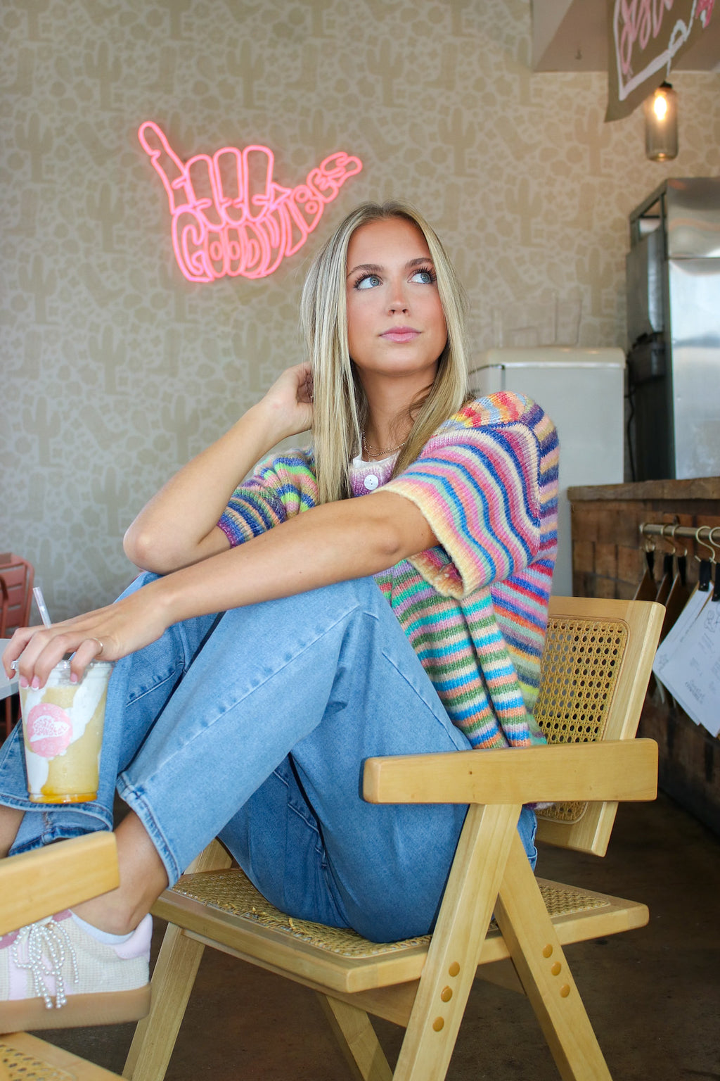 Color Pop Knit Cardigan Sweater