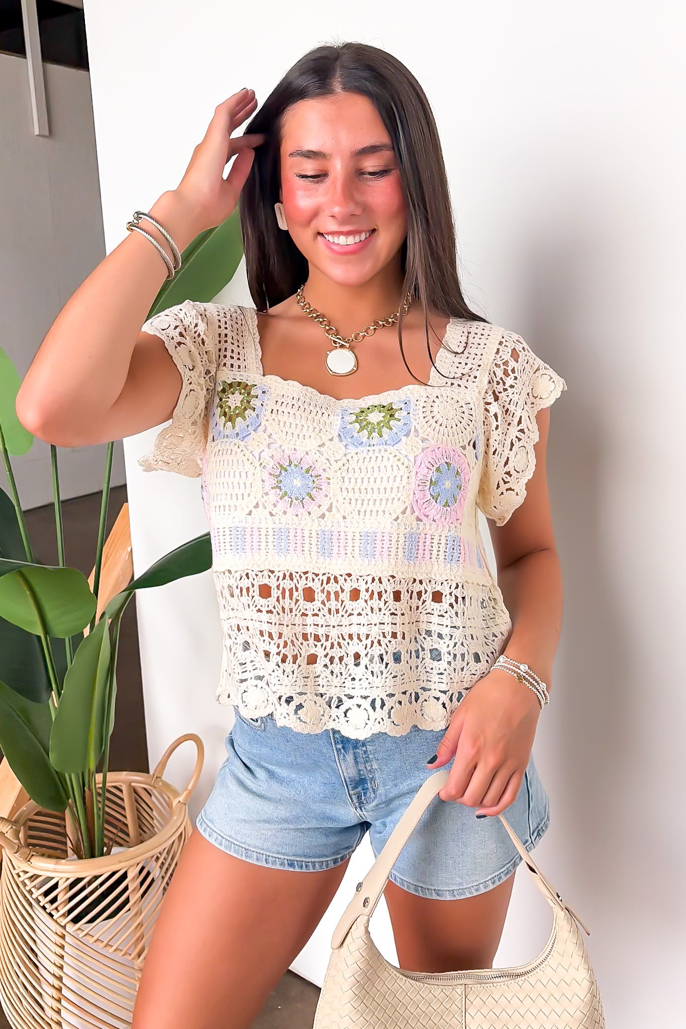 Colorfield Crochet Square Neck Top · Madison + Mallory
