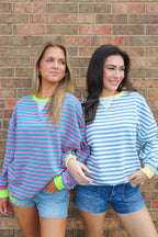 Colorline Oversized Striped Top - Madison and Mallory
