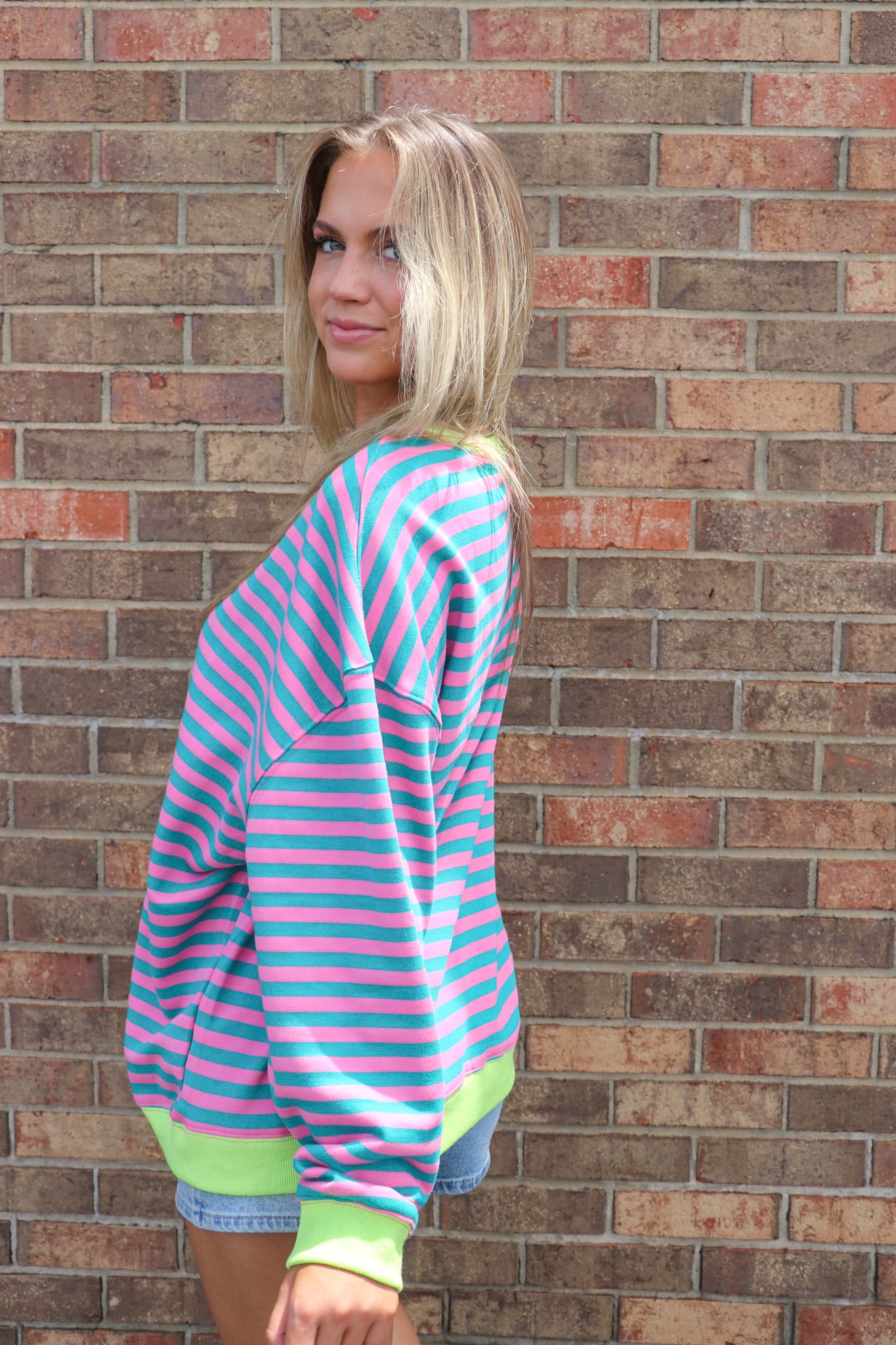 Colorline Oversized Striped Top - Madison and Mallory