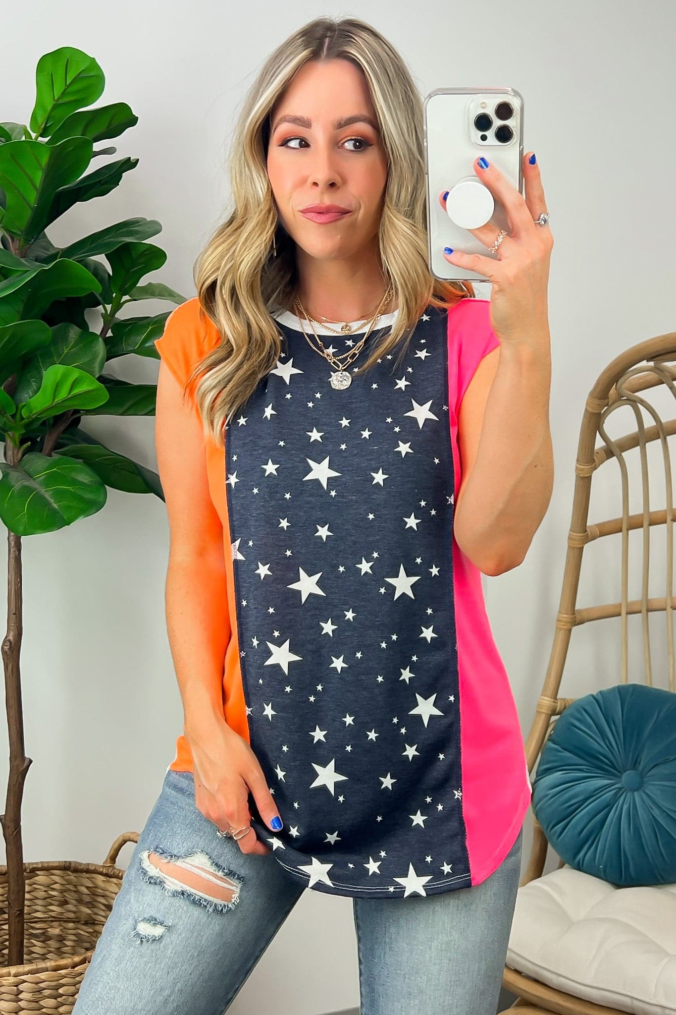  Color the Stars Color Block Relaxed Top - Madison and Mallory