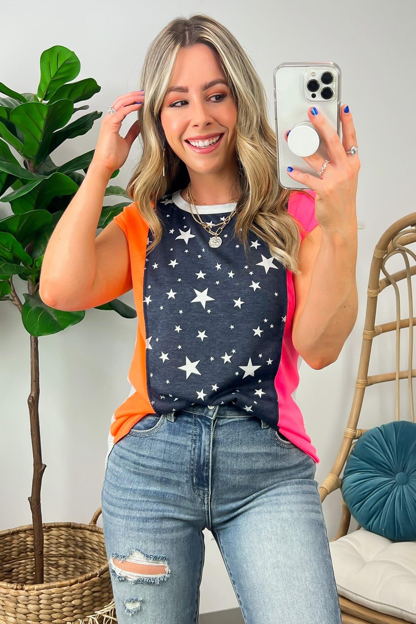  Color the Stars Color Block Relaxed Top - Madison and Mallory